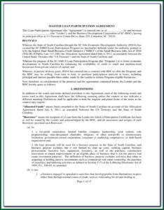 Loan Participation Agreement Form