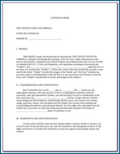 Louisiana Quit Claim Deed Form