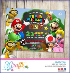 Mario Bros Invitation Template