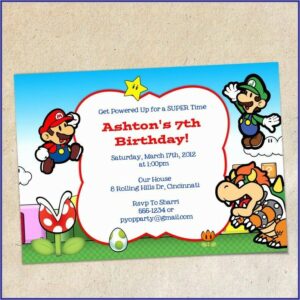 Mario Brothers Invitation Template
