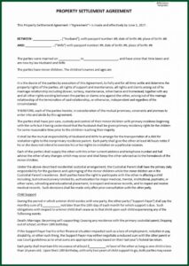 Marital Separation Agreement Form Pa