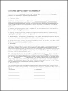 Marital Settlement Agreement Template Illinois