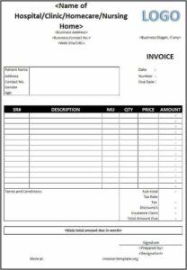 Medical Invoice Template Free