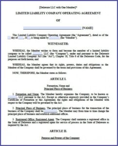 Michigan Llc Operating Agreement Template Free