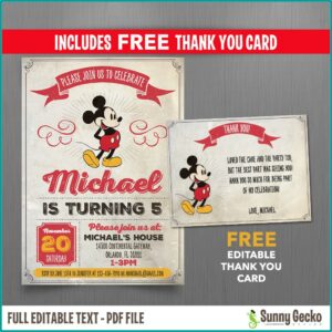 Mickey And Minnie 1st Birthday Invitations