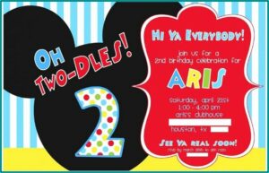 Mickey Mouse 2nd Birthday Invitation Template