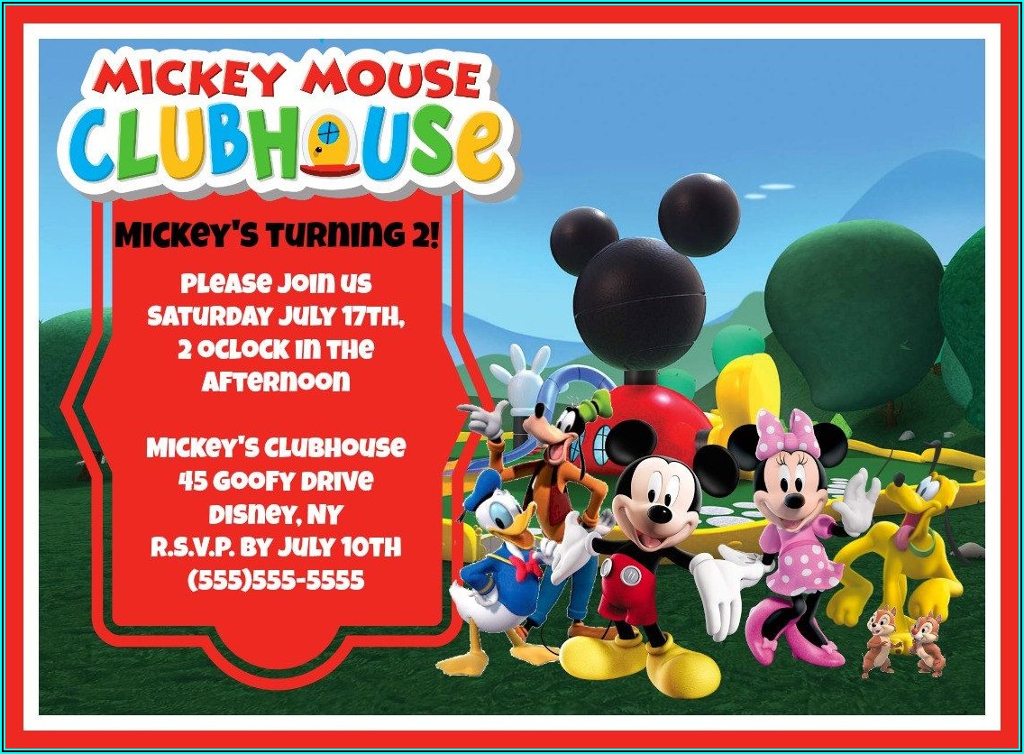 Mickey Mouse Birthday Invitations Digital