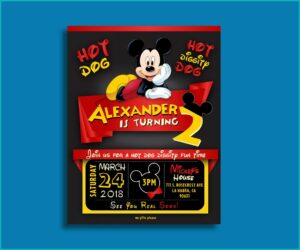 Mickey Mouse Birthday Invitations Etsy