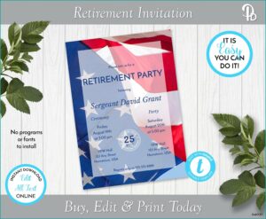 Military Retirement Invitations Online