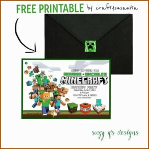 Minecraft Party Invitation Template