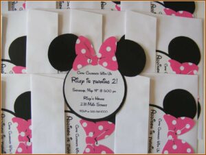 Minnie Mouse Birthday Party Invitation Template Free