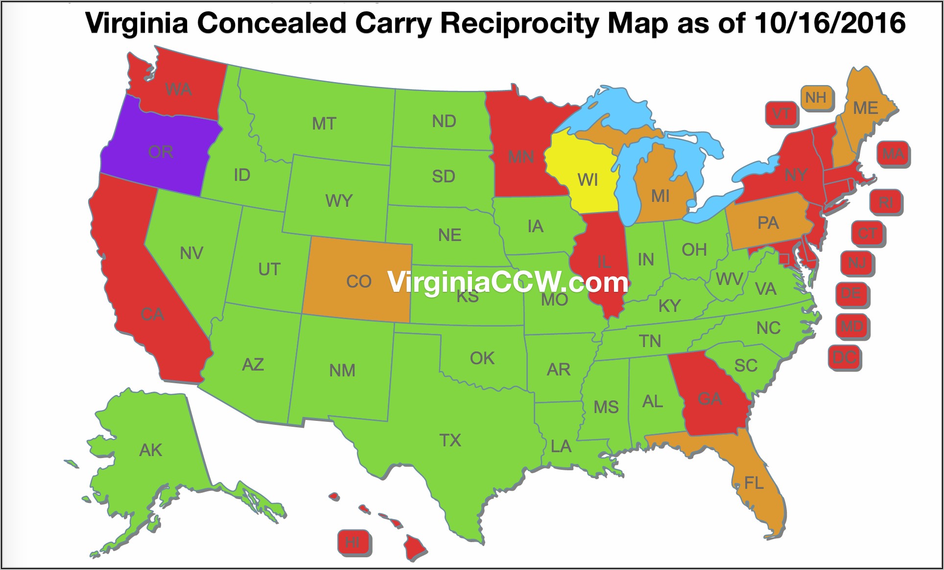 Missouri Ccw Reciprocity Map