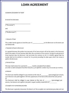 Money Lending Contract Template Uk