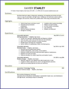 Motor Mechanic Cv Template