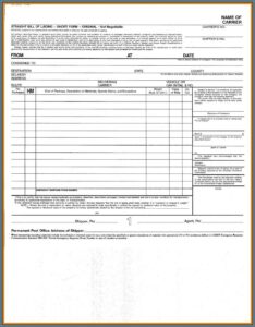 Movers Bill Of Lading Form