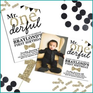 Mr Onederful First Birthday Invitations