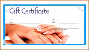 Nail Salon Gift Certificate Template Free Printable