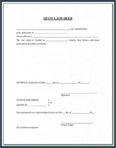 New Mexico Quit Claim Deed Form Pdf