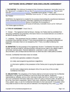 Non Disclosure Agreement Form Pdf