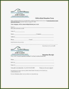 Non Profit 501c3 Donation Receipt Template