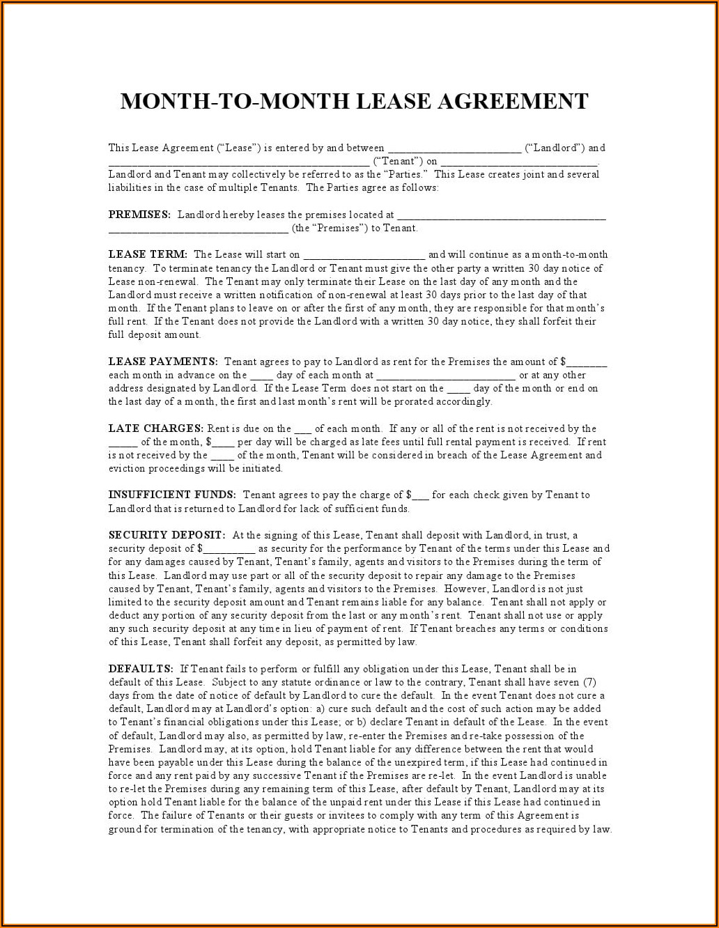 Office Lease Agreement Template Free