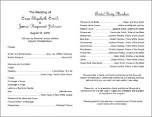Order Of Service Catholic Wedding Without Mass Template