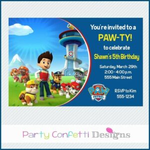 Paw Patrol Party Invitation Template Free