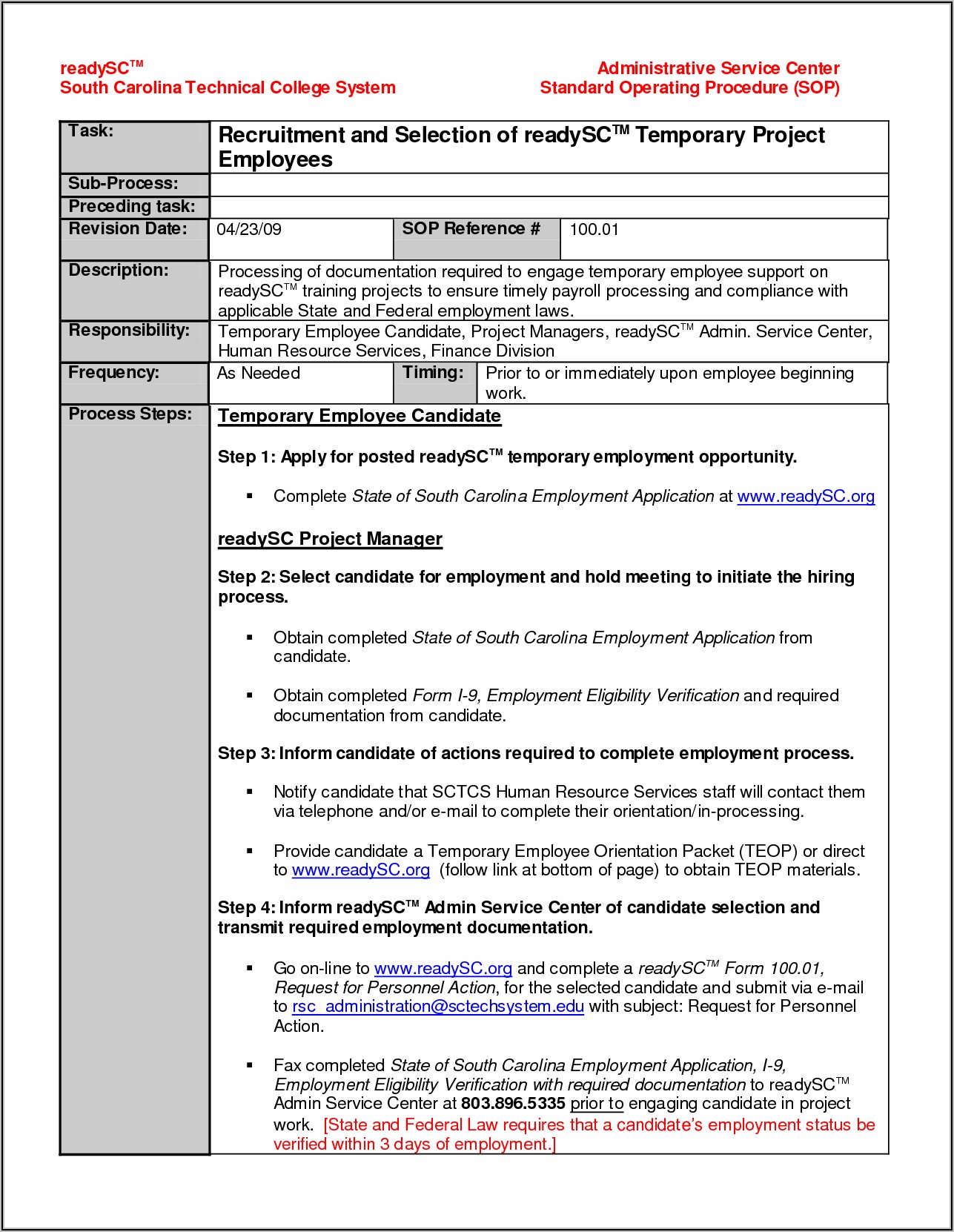 Payroll Sop Template