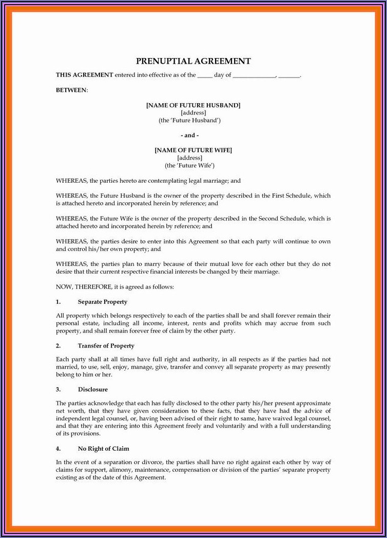 Pdf Free Printable Prenuptial Agreement Form