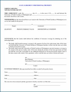Personal Auto Loan Contract Template