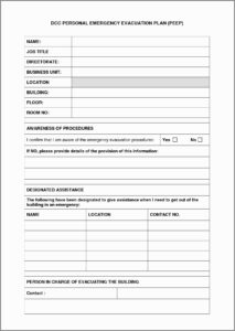 Personal Emergency Preparedness Plan Template