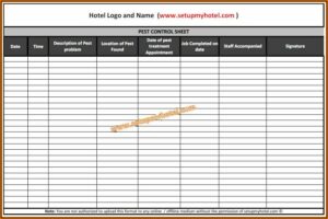 Pesticide Record Keeping Sheet
