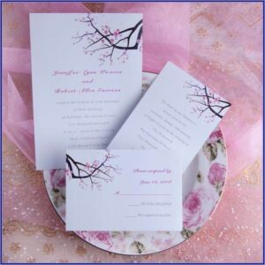 Pink Cherry Blossom Wedding Invitations