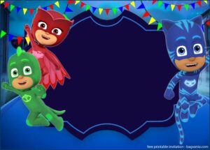 Pj Masks Birthday Invitations Free Template