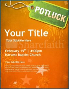 Potluck Invitation Template Free Printable