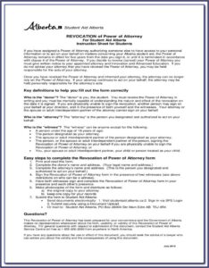 Power Of Attorney Alberta Form
