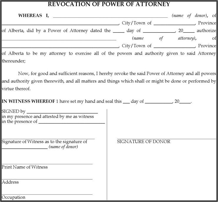 Power Of Attorney Alberta Form Download