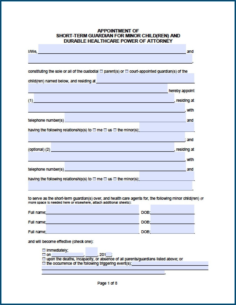 Power Of Attorney Form California Free Download