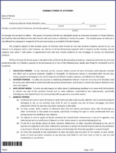 Power Of Attorney Template Florida