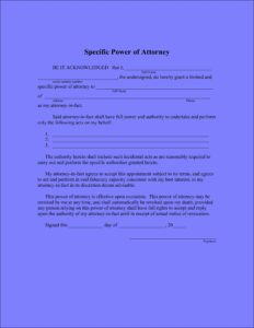 Power Of Attorney Templates