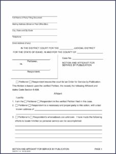 Printable Affidavit Form
