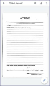 Printable Affidavit Form Zimbabwe Pdf