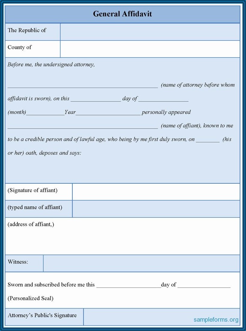 Printable Bee Affidavit Form