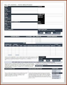Printable Bill Of Lading Short Form Free