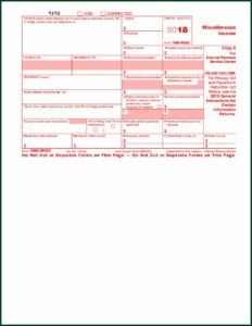 Printable Irs Form 1099 Misc 2019