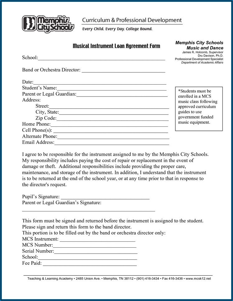 Printable Loan Agreement Form