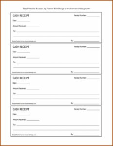 Printable Receipt Book Template