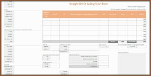 Printable Straight Bill Of Lading Short Form