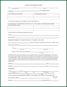 Printable Temporary Custody Forms