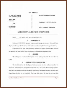 Pro Se Divorce Forms Texas